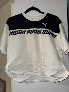 Puma Black and White Mesh Performance Tee